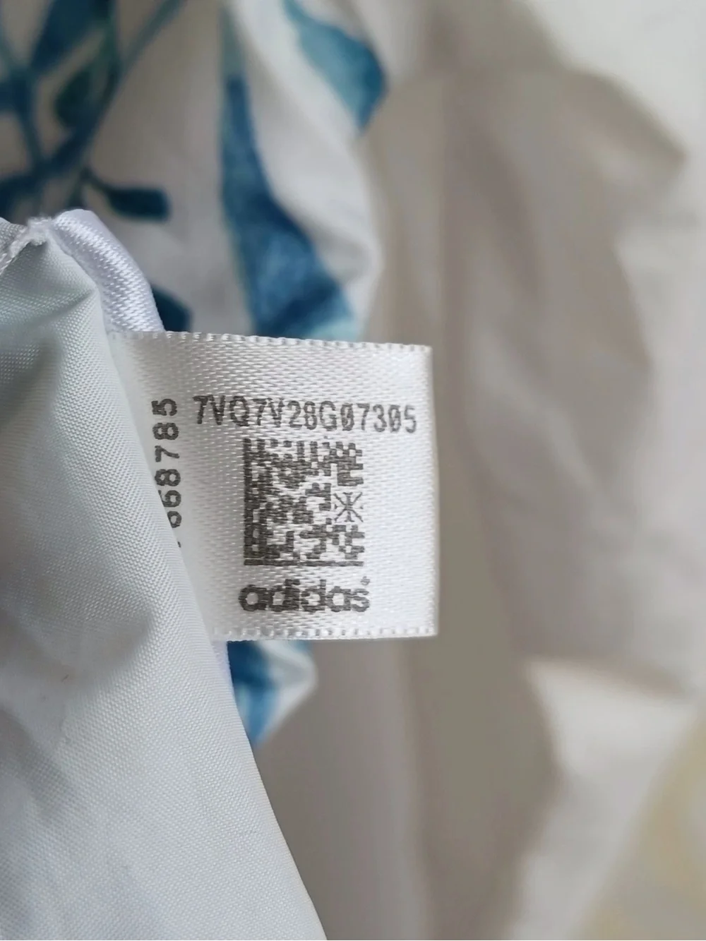 adidas White Jacket with Blue Accent Print